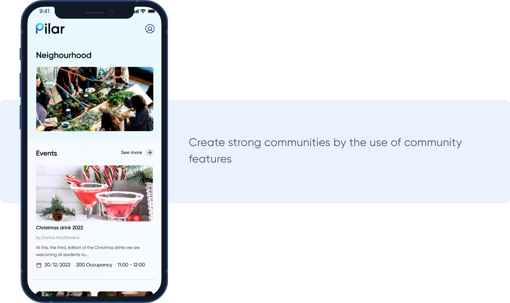 AIRE PMS Community management feature - Pilar's platform is integrated with the building's stakeholders' software, allowing tenants and property managers to easily access all necessary information and tools through a single system, rather than using multiple apps or systems.