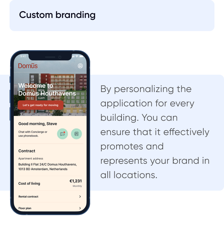 AIRE PMS Custom branding feature on mobile device