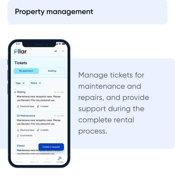 AIRE PMS Property management feature on mobile device